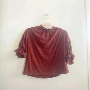 Madewell ruffled‎ blouse XXS